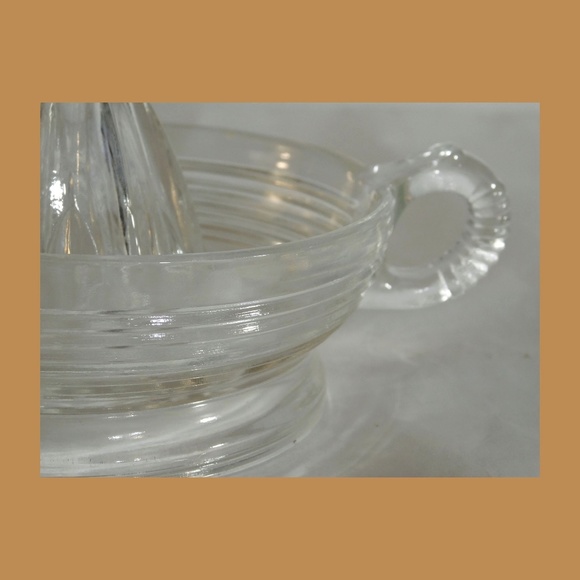Vintage 40s Manhattan Grapefruit Orange Lemon Juicer Reamer Bowl Anchor Hocking - Picture 5 of 6
